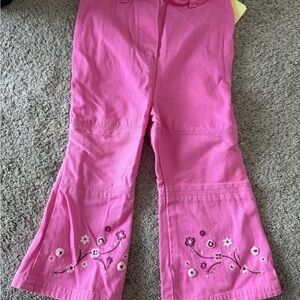 Vintage Disney store princess Pink Floral Embroidered Kids Pants
